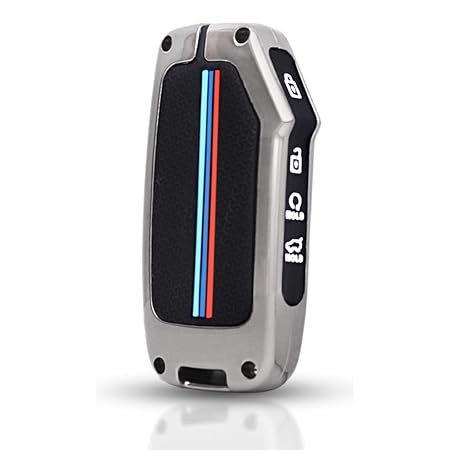 Metal car key cover for Kia Seltos 2024 2023 Facelift HTX | Carens Clavis X Line | Sonet Facelift 4 Button With Key Chain