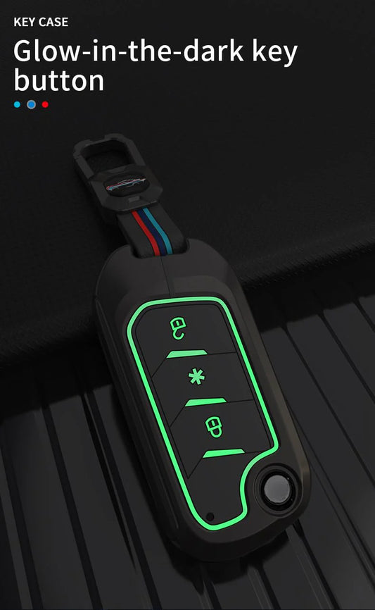 Metal car key cover for Mahindra Scorpio N | 3XO | XUV 300 | Marazzo | XUV 700 | XUV 400 ev | Bolero | Thar Roxx 3 Button With Key Chain