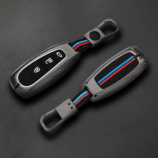 Metal car key cover for Baleno, Ciaz, Vitara, Brezza, S Cross, Swift, Ignis, XL6, Fronx, Jimny, Grand Vitara 3 button With Key Chain