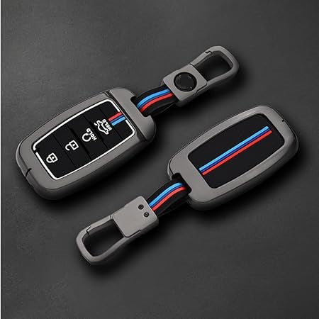 Metal car key cover for Kia Seltos | Sonet | Carens 4 Button With Key Chain