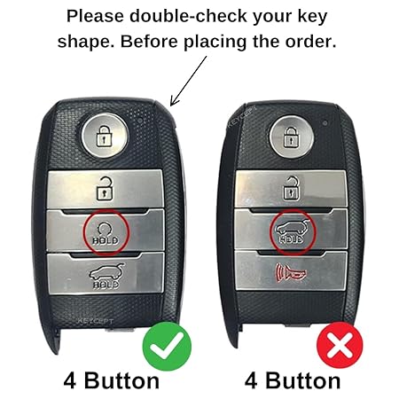 Metal car key cover for Kia Seltos | Sonet | Carens 4 Button With Key Chain