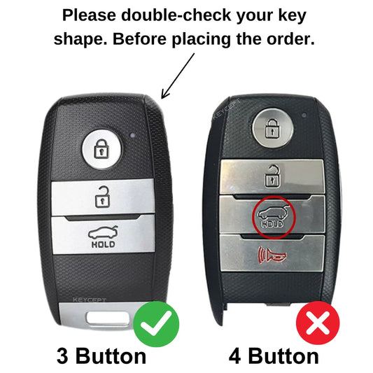 Metal car key cover for Kia Seltos, Sonet, Carens  | 3 Button With Key Chain