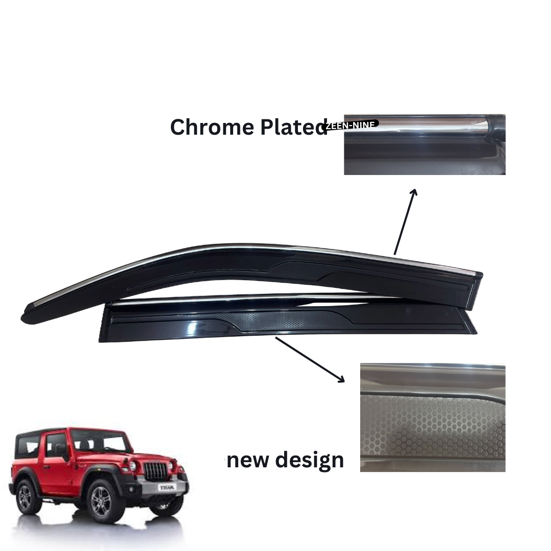 Smoke Chrome Line Door Visor for Mahindra