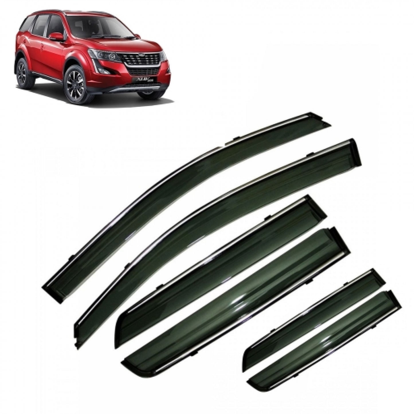 Smoke Chrome Line Door Visor for Mahindra